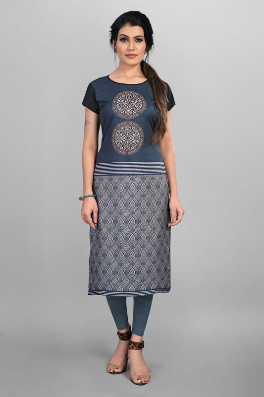 Elegant Printed Crepe   Kurti