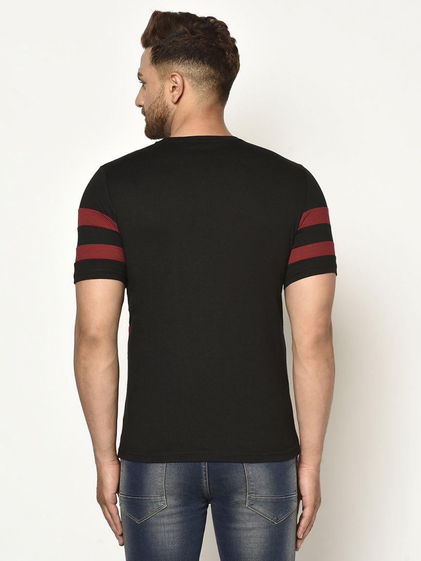 Cotton Color Block Half Sleeves Mens Tshirts