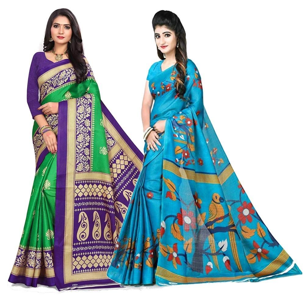 Fabulous Mysore Silk Printed Combo Saree