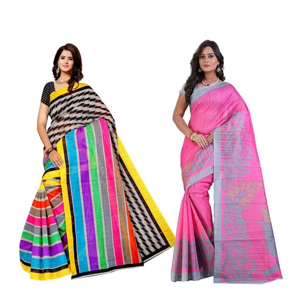 Gorgeous Mysore Silk Printed Combo Saree