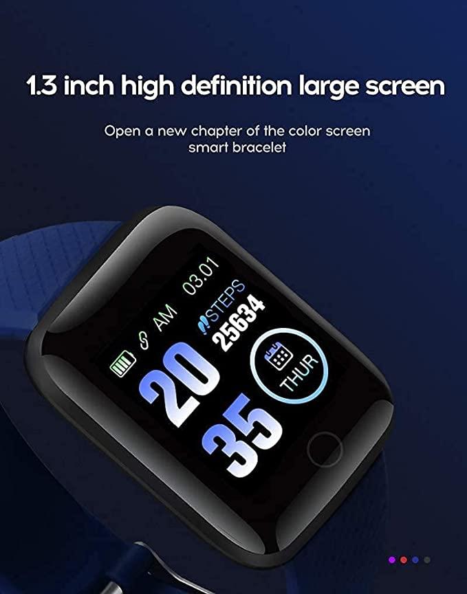 D116 Fitness Smart Band Activity Tracker Smartwatch with Sleep Monitor, Step Tracking, Heart Rate Sensor for Men, Women, Kids