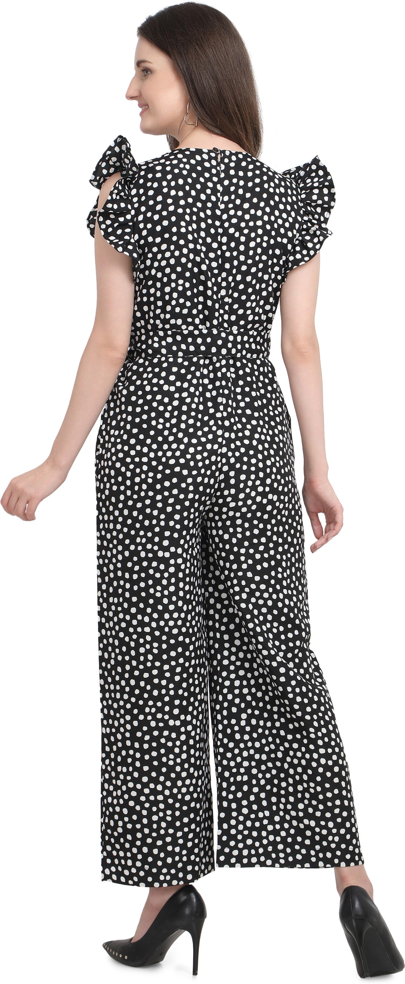 Women's Trendy Polka Print Crepe Jumpsuit